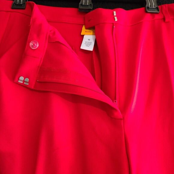 Ruby Rd Womens Stretch Pants Red Size 16 Zip Double Clasp Closure Pockets NWT - Picture 8 of 12